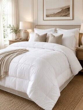 NIP Ella Jayne Full Queen Down Alternative Comforter White 90x90 All Season